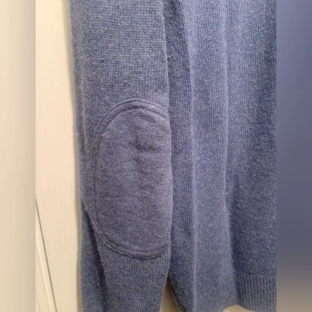 J. Crew Men's Blue 1/4 Zip Slim M Merino Wool Alpaca Blend Sweater Elbow Patches